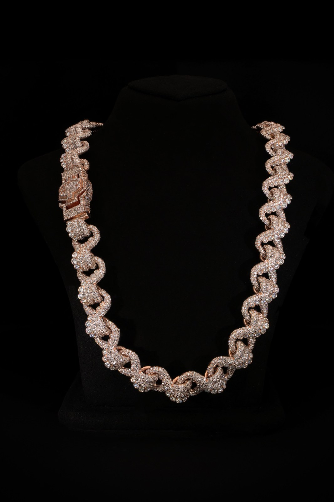 Custom rose gold diamond link chain necklace